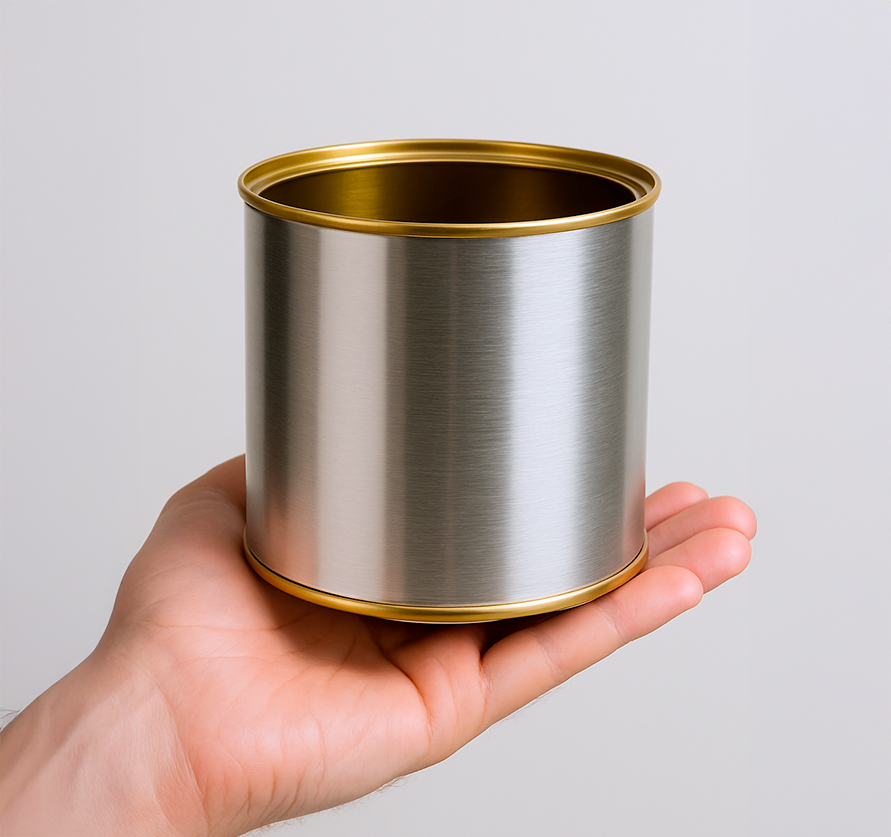 Lata Prata Plocoff 9,9 x 10,0 cm - sem tampa