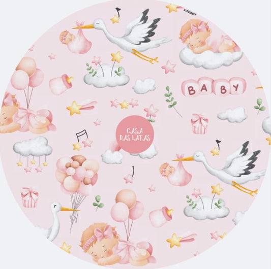 Lata Revelação Menina 9,9 x 7,7 cm - Chá Revelação