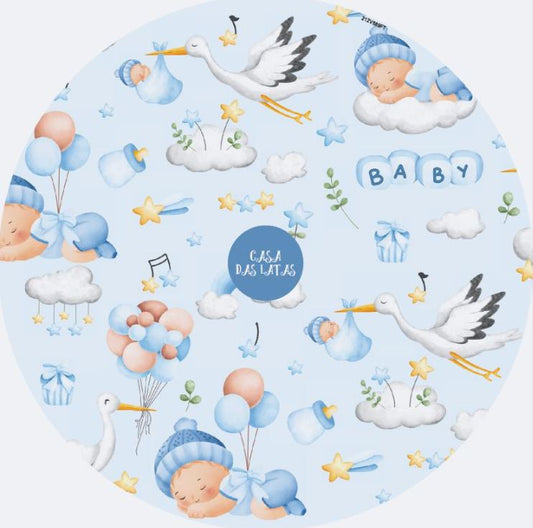 Lata Revelação Menino 12,7 x 6,6 cm - Chá Revelação