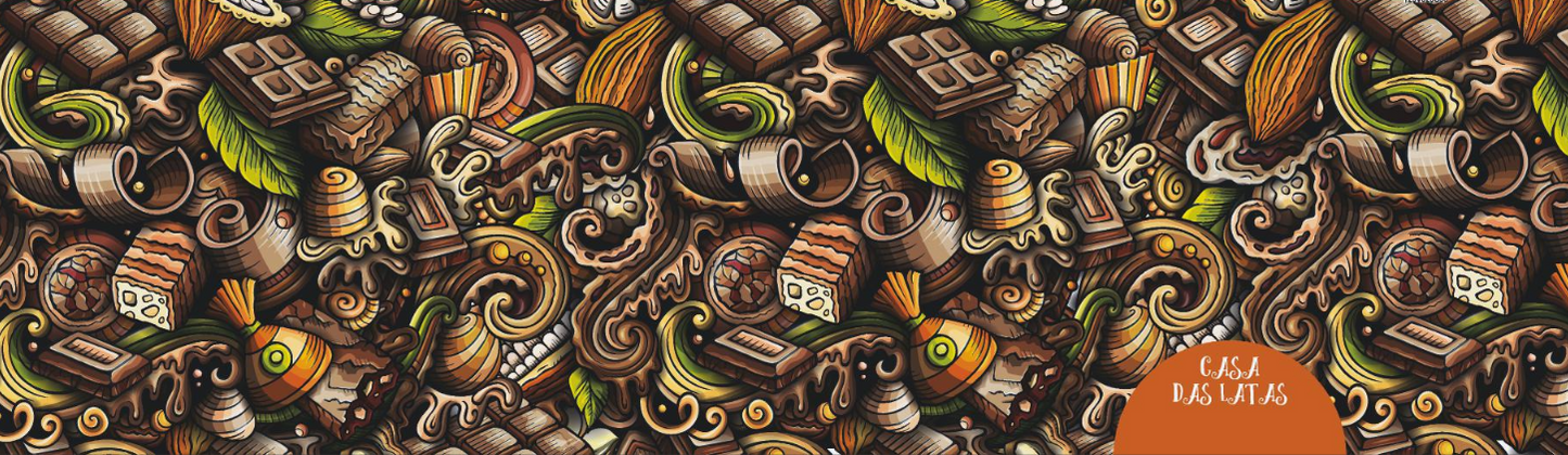 Lata Páscoa Padrão Chocolate Retangular 8,5x11,5x6,0 cm