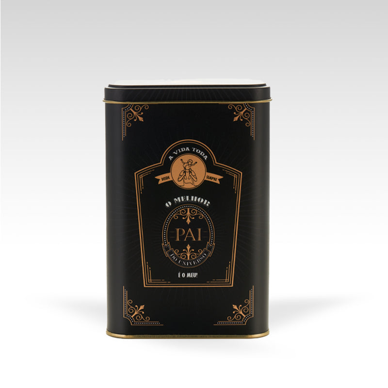 Lata Pai Preta Retangular - 17,5x11,5x6,0 cm