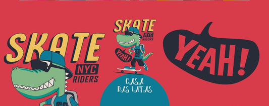 Casa das Latas Skate Dino 9,9x12,2cm - Dia das Crianças