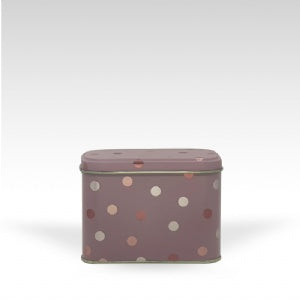 Lata Rosa Poá Retangular - 8,5x11,5x6,0 cm