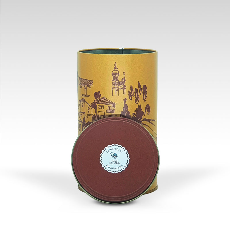 Lata Ouro preto Bege 9,9 x 17,6 cm - Ouro Preto