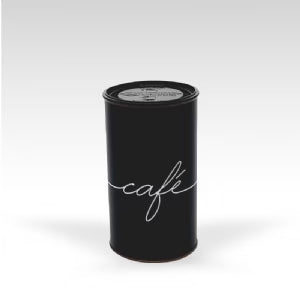 Lata Café Preta Cursiva - 9,9 x 17,6 cm