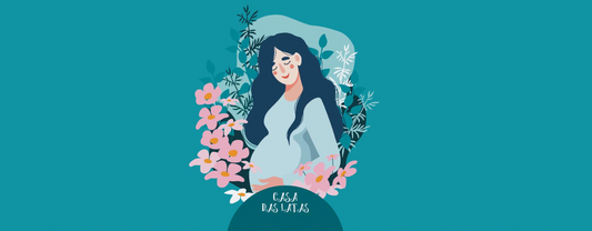 Casa das Latas Gestante Fundo Azul 99x122