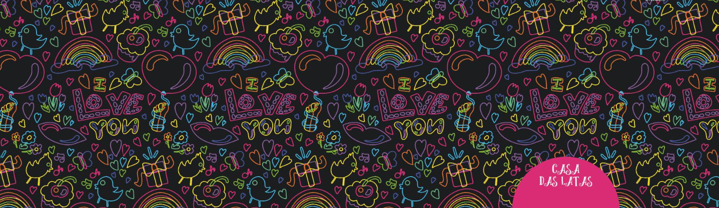 Lata Namorados Neon Retangular 8,5x11,5x6,0 cm