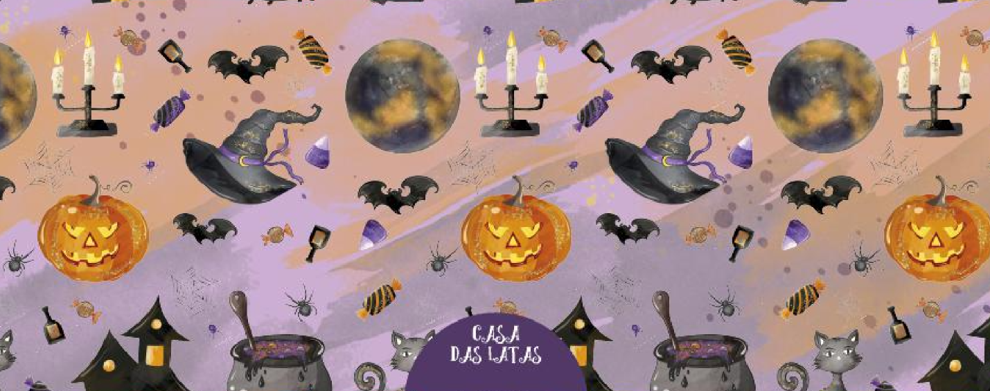 Casa das Latas Padrão Halloween 99x122