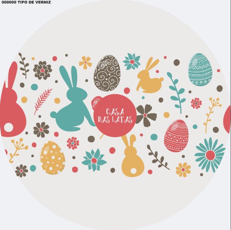 Casa das Latas Coelho Vermelho 99x77 - Páscoa